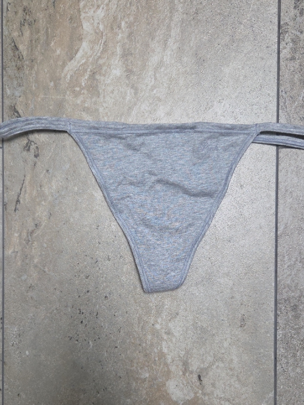 PINK Victoria's Secret Light Blue Gray V-string Thong Panty